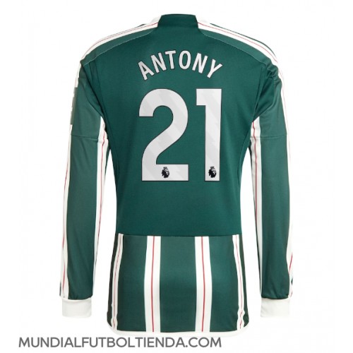 Camiseta Manchester United Antony #21 Segunda Equipación Replica 2023-24 mangas largas